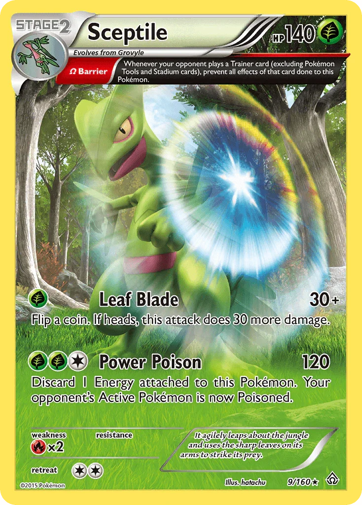 Fire[×2], Grass, Holo Rare, Holofoil, Reverse Holofoil, XY: Primal Clash Sceptile (9/160) [XY: Primal Clash] - Trading Card World