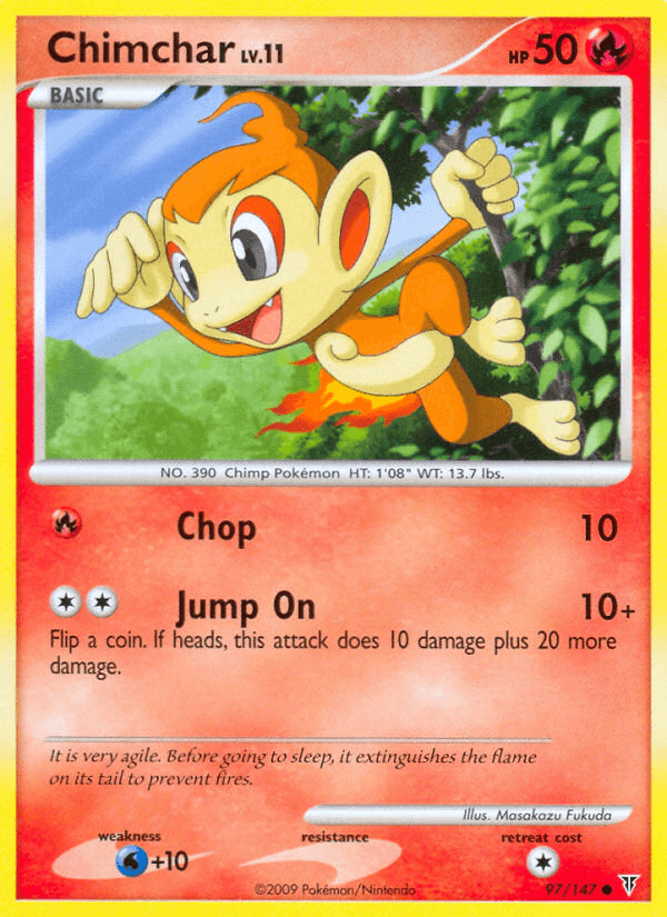 97, Common, Fire, Normal, Platinum: Supreme Victors, Reverse Holofoil, Water[+10] Chimchar (97/147) [Platinum: Supreme Victors] - Trading Card World