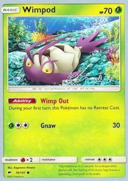 16, Common, Fire[×2], Grass, Normal, World Championships 2017 Wimpod (16/147) (Golisodor - Naoto Suzuki) [World Championships 2017] - Trading Card World