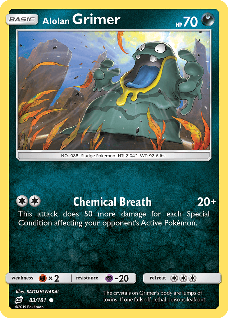 83, Common, Darkness, Fighting[×2], Normal, Psychic[-20], Reverse Holofoil, Sun & Moon: Team Up Alolan Grimer (83/181) [Sun & Moon: Team Up] - Trading Card World