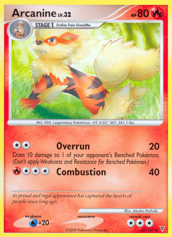 50, Fire, Normal, Platinum: Supreme Victors, Reverse Holofoil, Uncommon, Water[+20] Arcanine (50/147) [Platinum: Supreme Victors] - Trading Card World