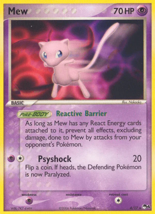 Holofoil, Normal, POP Series 4, Psychic, Psychic[×2], Rare Mew (4/17) [POP Series 4] - Trading Card World