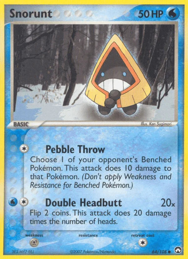 64, Common, EX: Power Keepers, Metal[×2], Normal, Water Snorunt (64/108) [EX: Power Keepers] - Trading Card World