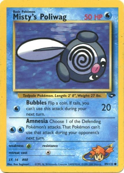 89, Common, Grass[×2], Gym Challenge Unlimited, Normal, Water Misty's Poliwag (89/132) [Gym Challenge Unlimited] - Trading Card World