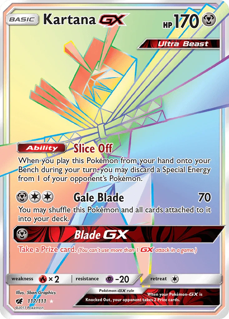 117, Fire[×2], Holofoil, Metal, Psychic[-20], Secret Rare, Sun & Moon: Crimson Invasion Kartana GX (117/111) [Sun & Moon: Crimson Invasion] - Trading Card World