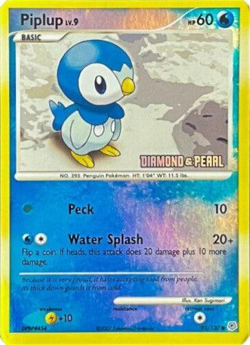 93, Burger King Promos: 2008 Collection, Lightning[+10], Promo, Reverse Holofoil, Water Piplup (93/130) (Diamond and Pearl) [Burger King Promos: 2008 Collection] - Trading Card World