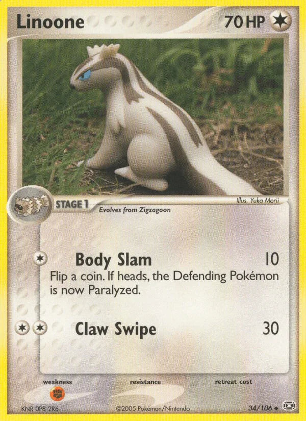 34, Colorless, EX: Emerald, Fighting[×2], Normal, Uncommon Linoone (34/106) [EX: Emerald] - Trading Card World