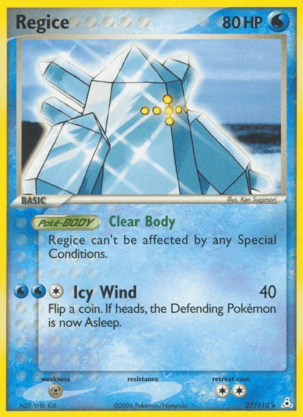 27, EX: Holon Phantoms, Metal[×2], Normal, Rare, Water Regice (27/110) [EX: Holon Phantoms] - Trading Card World