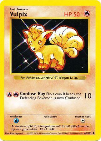 68, Base Set Shadowless Unlimited, Common, Fire, Normal, Water[×2] Vulpix (68/102) [Base Set Shadowless Unlimited] - Trading Card World