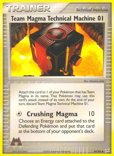 84, EX: Team Magma vs Team Aqua, Item, Normal, Reverse Holofoil, Uncommon Team Magma Technical Machine 01 (84/95) [EX: Team Magma vs Team Aqua] - Trading Card World