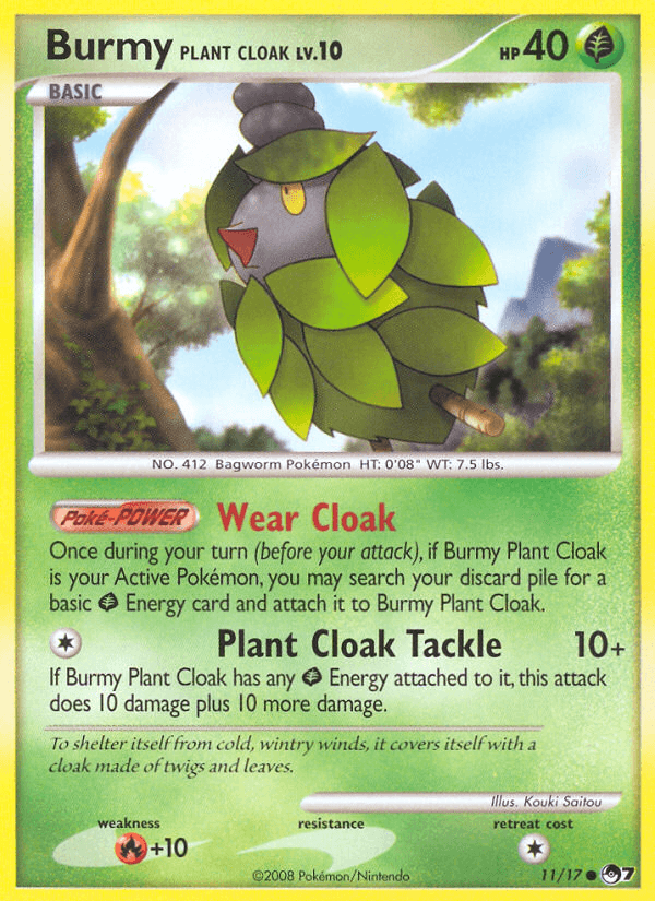 11, Common, Fire[+10], Grass, Normal, POP Series 7 Burmy Plant Cloak (11/17) [POP Series 7] - Trading Card World
