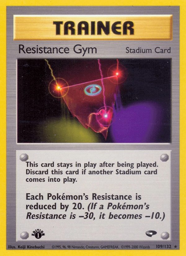 109, 1st Edition Normal, Gym Challenge 1st Edition, Rare, Stadium Resistance Gym (109/132) [Gym Challenge 1st Edition] - Trading Card World