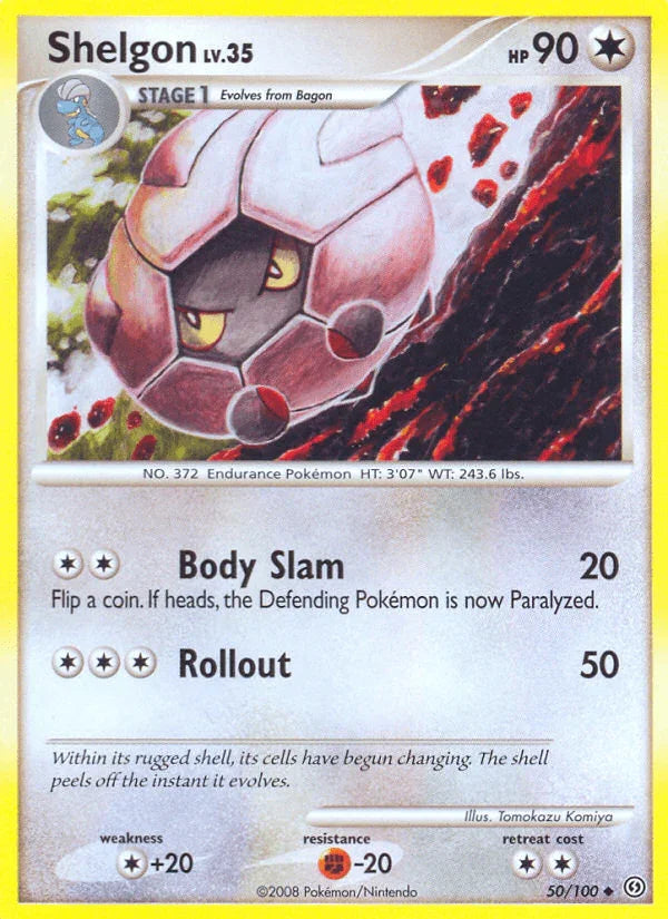 50, Colorless, Colorless[+20], Diamond & Pearl: Stormfront, Fighting[-20], Normal, Reverse Holofoil, Uncommon Shelgon (50/100) [Diamond & Pearl: Stormfront] - Trading Card World