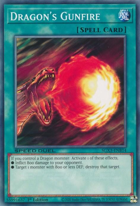 1st Edition, Common, Normal Spell, Speed Duel GX: Duelists of Shadows, Spell Dragon's Gunfire [SGX3-ENB14] Common - Trading Card World