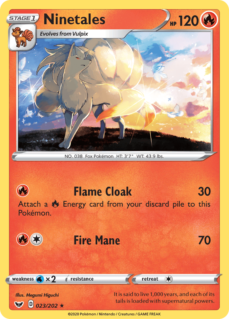 023, Fire, Normal, Rare, Reverse Holofoil, Sword & Shield: Base Set, Water[×2] Ninetales (023/202) [Sword & Shield: Base Set] - Trading Card World