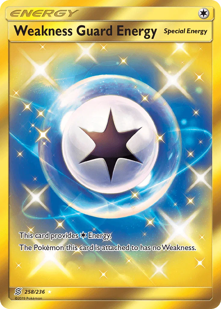 258, Energy, Holofoil, Secret Rare, Sun & Moon: Unified Minds Weakness Guard Energy (258/236) [Sun & Moon: Unified Minds] - Trading Card World
