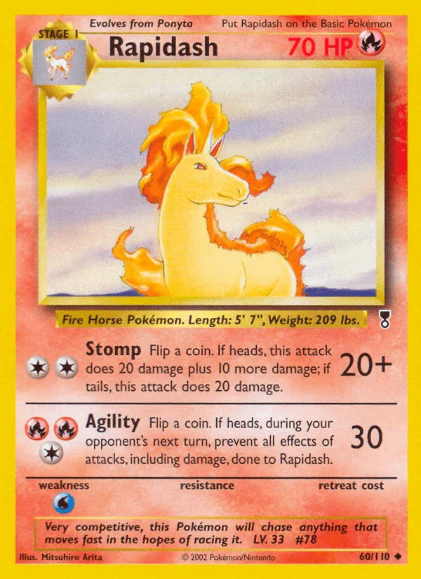 60, Fire, Legendary Collection, Normal, Reverse Holofoil, Uncommon, Water[×2] Rapidash (60/110) [Legendary Collection] - Trading Card World