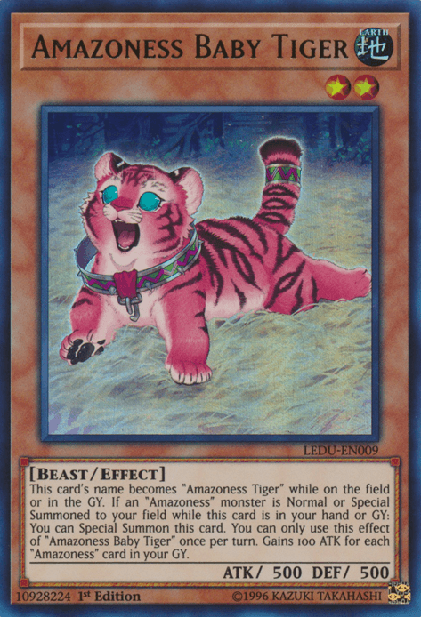 1st Edition, Beast, Earth, Effect Monster, Legendary Duelists, Ultra Rare Amazoness Baby Tiger [LEDU-EN009] Ultra Rare - Trading Card World