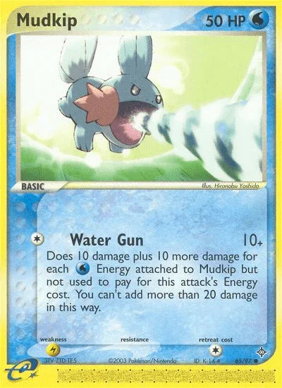 65, Common, EX: Dragon, Lightning[×2], Normal, Reverse Holofoil, Water Mudkip (65/97) [EX: Dragon] - Trading Card World