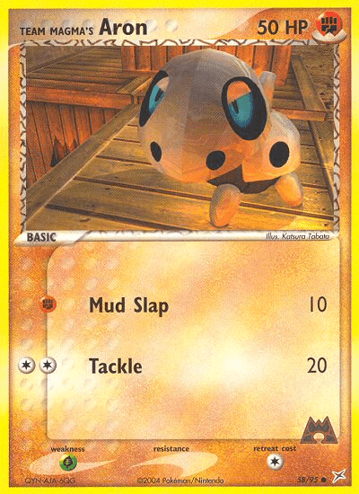 58, Common, EX: Team Magma vs Team Aqua, Fighting, Grass[×2], Normal, Reverse Holofoil Team Magma's Aron (58/95) [EX: Team Magma vs Team Aqua] - Trading Card World