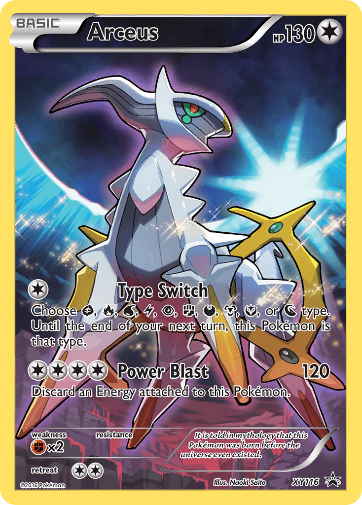 Colorless, Fighting[×2], Holofoil, Promo, XY116, XY: Black Star Promos Arceus (XY116) [XY: Black Star Promos] - Trading Card World