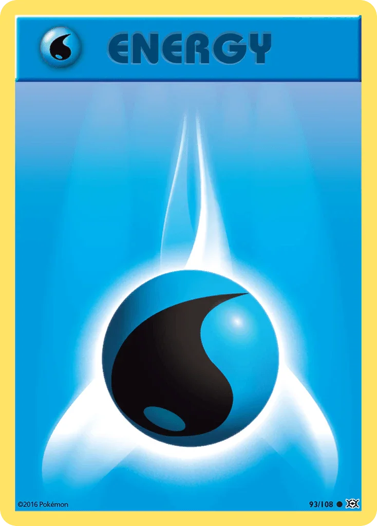 93, Basic Water Energy, Common, Normal, Reverse Holofoil, XY: Evolutions Water Energy (93/108) [XY: Evolutions] - Trading Card World