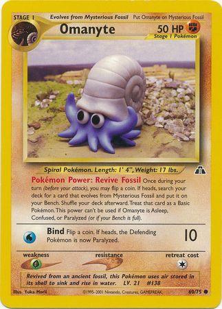 60, Common, Fighting, Grass[×2], Neo Discovery Unlimited, Normal Omanyte (60/75) [Neo Discovery Unlimited] - Trading Card World