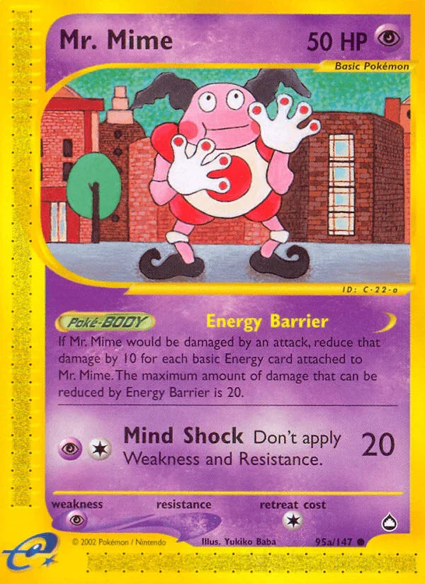95a, Aquapolis, Normal, Promo, Psychic, Psychic[×2], Reverse Holofoil Mr. Mime (95a/147) [Aquapolis] - Trading Card World