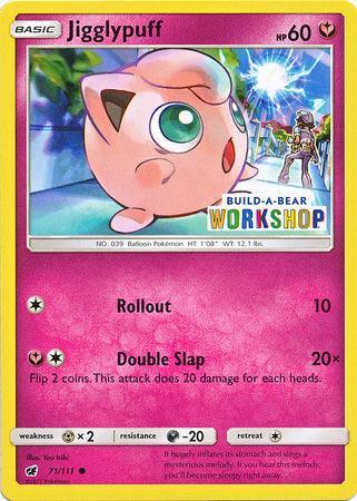 71, Darkness[-20], Fairy, Metal[×2], Normal, Promo, Sun & Moon: Crimson Invasion Jigglypuff (71/111) (Build A Bear Workshop Exclusive) [Sun & Moon: Crimson Invasion] - Trading Card World