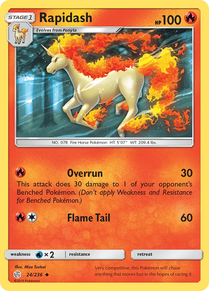 24, Fire, Normal, Reverse Holofoil, Sun & Moon: Cosmic Eclipse, Uncommon, Water[×2] Rapidash (24/236) [Sun & Moon: Cosmic Eclipse] - Trading Card World