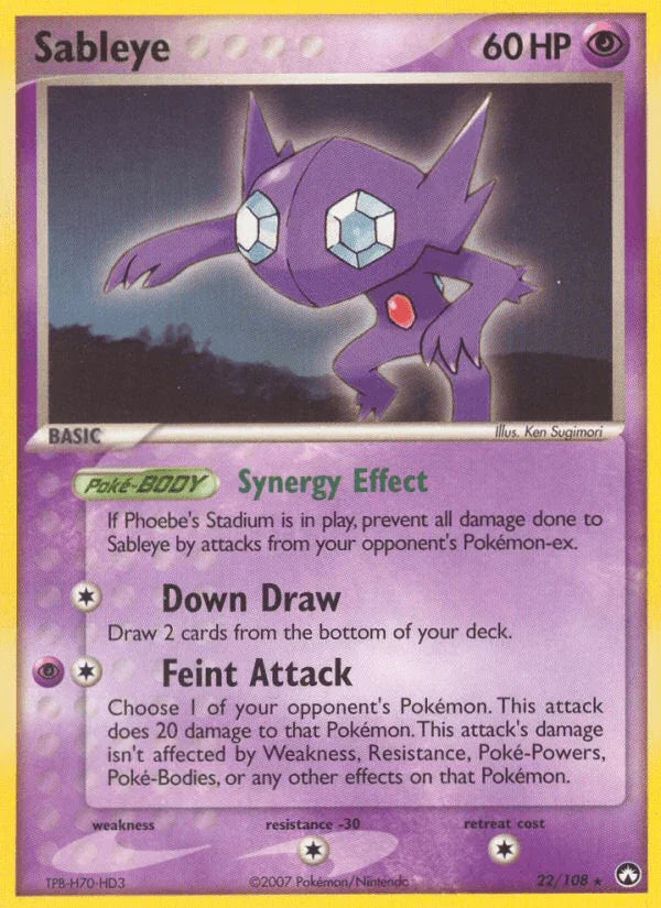 22, Colorless[-30], EX: Power Keepers, Normal, Psychic, Rare Sableye (22/108) [EX: Power Keepers] - Trading Card World
