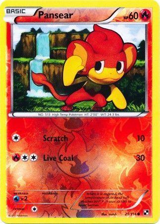 21, Black & White: Base Set, Fire, Promo, Reverse Holofoil, Water[×2] Pansear (21/114) (Energy Reverse Holo) [Black & White: Base Set] - Trading Card World