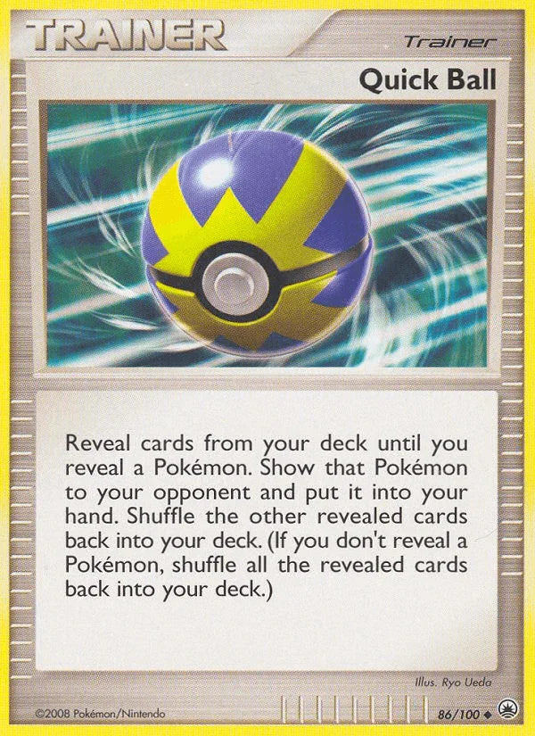 86, Diamond & Pearl: Majestic Dawn, Item, Normal, Reverse Holofoil, Uncommon Quick Ball (86/100) [Diamond & Pearl: Majestic Dawn] - Trading Card World