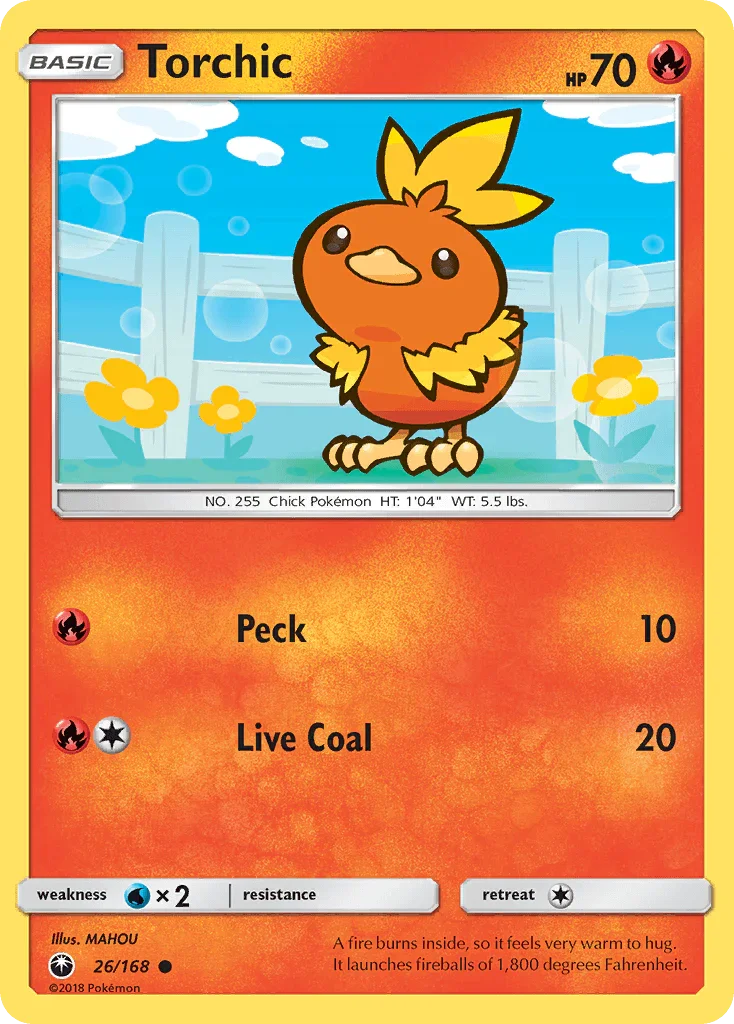 26, Common, Fire, Normal, Reverse Holofoil, Sun & Moon: Celestial Storm, Water[×2] Torchic (26/168) [Sun & Moon: Celestial Storm] - Trading Card World