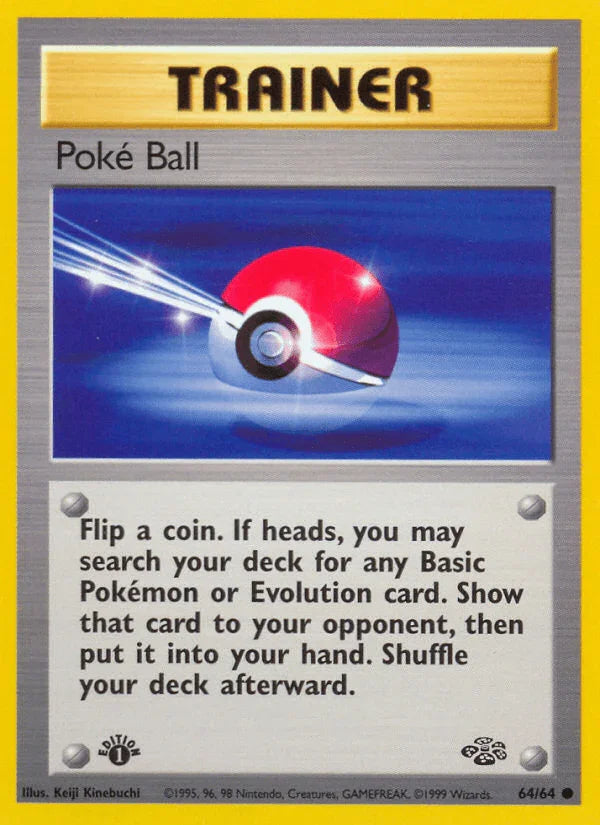 1st Edition Normal, 64, Common, Jungle 1st Edition, Trainer Poke Ball (64/64) [Jungle 1st Edition] - Trading Card World
