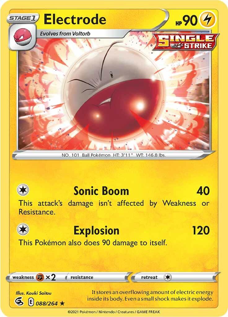 088, Fighting [x2], Lightning, Normal, Rare, Reverse Holofoil, Sword & Shield: Fusion Strike Electrode (088/264) [Sword & Shield: Fusion Strike] - Trading Card World