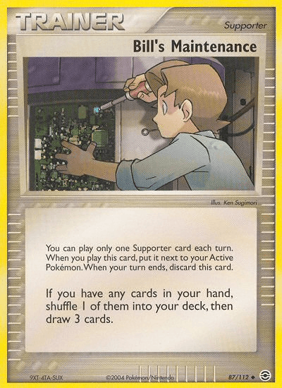 87, EX: FireRed & LeafGreen, Normal, Reverse Holofoil, Supporter, Uncommon Bill's Maintenance (87/112) [EX: FireRed & LeafGreen] - Trading Card World