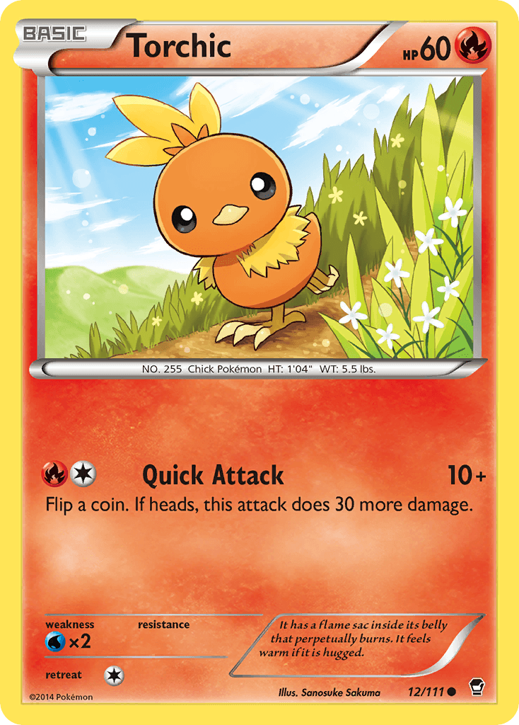 12, Common, Fire, Normal, Reverse Holofoil, Water[×2], XY: Furious Fists Torchic (12/111) [XY: Furious Fists] - Trading Card World
