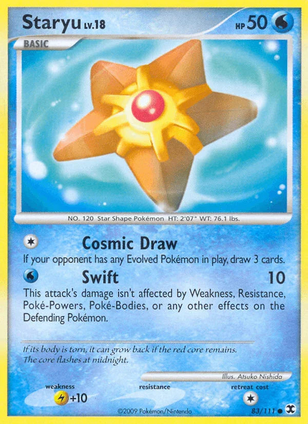 83, Common, Lightning[+10], Normal, Platinum: Rising Rivals, Reverse Holofoil, Water Staryu (83/111) [Platinum: Rising Rivals] - Trading Card World