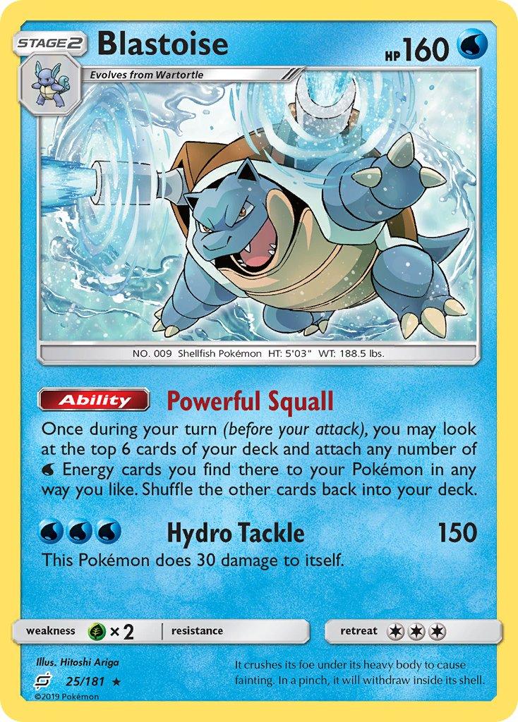 25, Grass[×2], Holo Rare, Holofoil, Sun & Moon: Team Up, Water Blastoise (25/181) (Theme Deck Exclusive) [Sun & Moon: Team Up] - Trading Card World