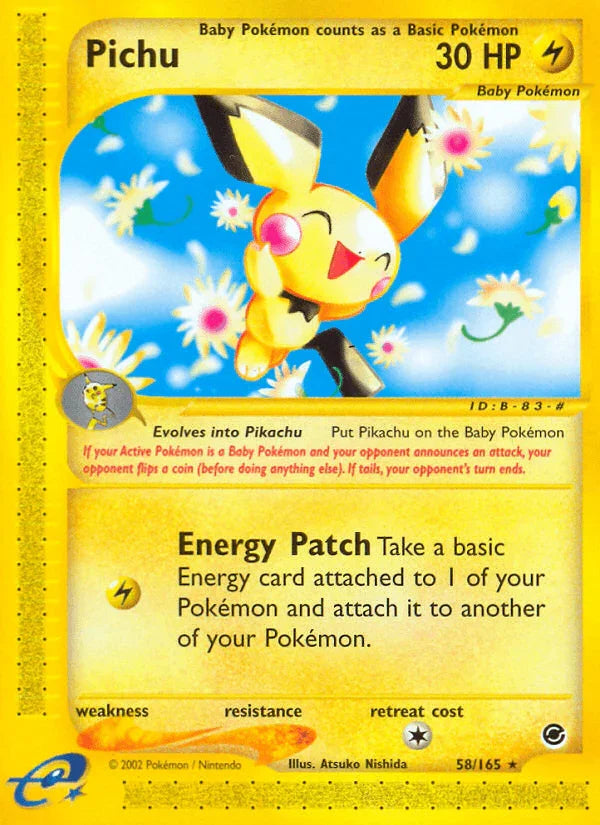 58, Expedition: Base Set, Lightning, Normal, Rare, Reverse Holofoil Pichu (58/165) [Expedition: Base Set] - Trading Card World