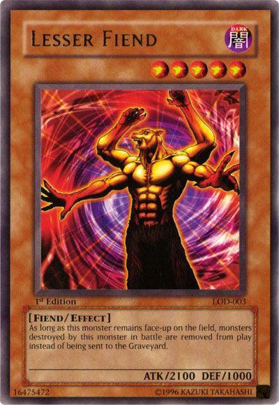 1st Edition, Dark, Effect Monster, Fiend, Legacy of Darkness, Rare, Unlimited Lesser Fiend [LOD-003] Rare - Trading Card World
