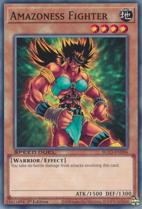 1st Edition, Common, Earth, Effect Monster, Speed Duel GX: Duelists of Shadows, Warrior Amazoness Fighter [SGX3-END06] Common - Trading Card World