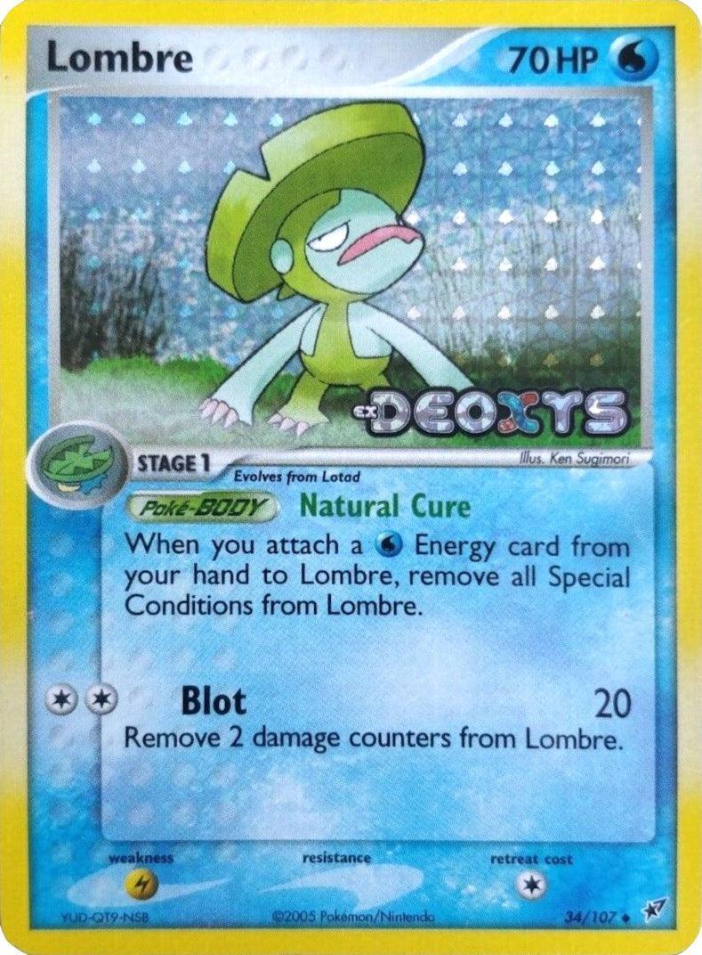 34, EX: Deoxys, Lightning[×2], Reverse Holofoil, Uncommon, Water Lombre (34/107) (Stamped) [EX: Deoxys] - Trading Card World