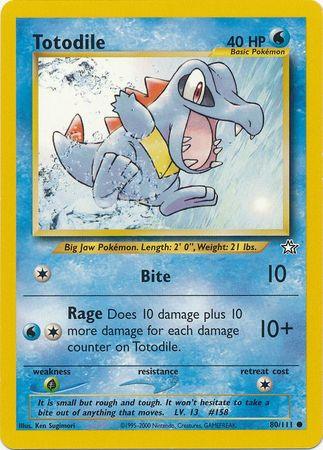80, Common, Grass[×2], Neo Genesis Unlimited, Normal, Water Totodile (80/111) [Neo Genesis Unlimited] - Trading Card World