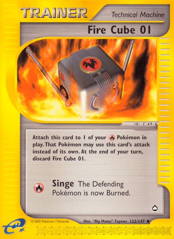122, Aquapolis, Item, Normal, Reverse Holofoil, Uncommon Fire Cube 01 (122/147) [Aquapolis] - Trading Card World