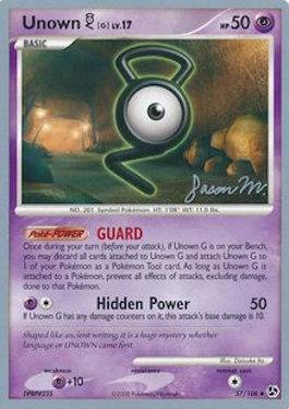 57, Normal, Psychic, Psychic[×2], Uncommon, World Championships 2009 Unown G LV.17 (57/106) (Queengar - Jason Martinez) [World Championships 2009] - Trading Card World