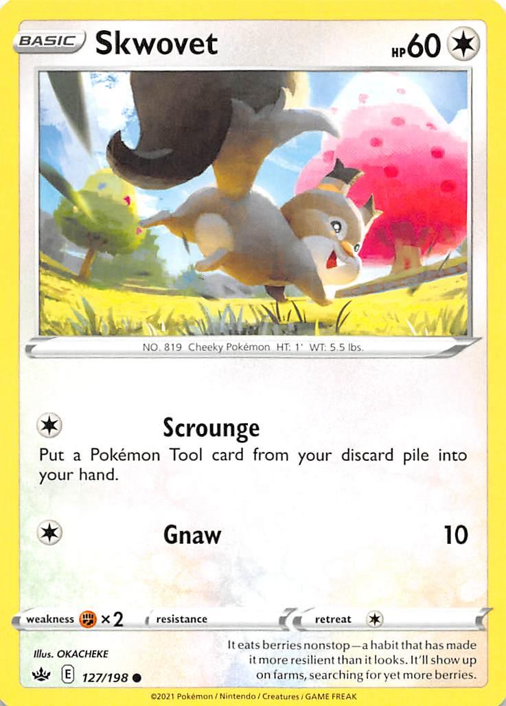 127, Colorless, Common, Fighting [x2], Normal, Reverse Holofoil, Sword & Shield: Chilling Reign Skwovet (127/198) [Sword & Shield: Chilling Reign] - Trading Card World