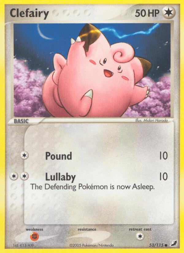 53, Colorless, Common, EX: Unseen Forces, Fighting[×2], Normal Clefairy (53/115) [EX: Unseen Forces] - Trading Card World