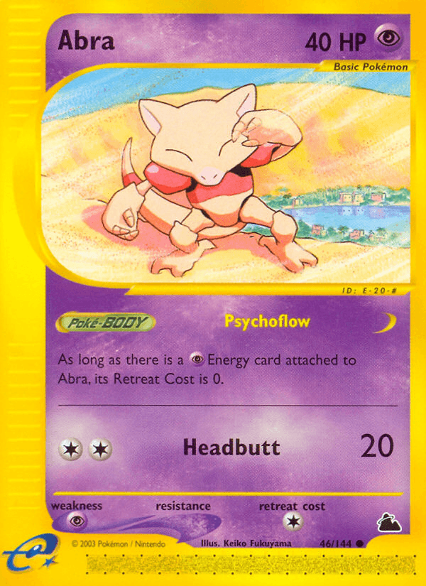 46, Common, Normal, Psychic, Psychic[×2], Reverse Holofoil, Skyridge Abra (46/144) [Skyridge] - Trading Card World
